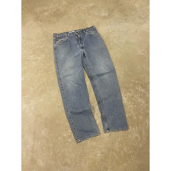 Vintage Levi's 540 Relaxed Fit Jeans 36x32 Light Blue Orange Tab 90s Made in USA - Picture 3 of 5